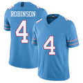 Tennessee #4 Robinson Player Football V Neck Short Sleeve Light Blue Jersey Wan'Dale For Men Youth Women Gift