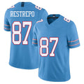 Tennessee #87 Restrepo Player Football V Neck Short Sleeve Light Blue Jersey Xavier For Men Youth Women Gift