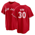 Toronto #30 Kirk Player Baseball Short Sleeve Red Jersey Alejandro For Men Women Youth Gift