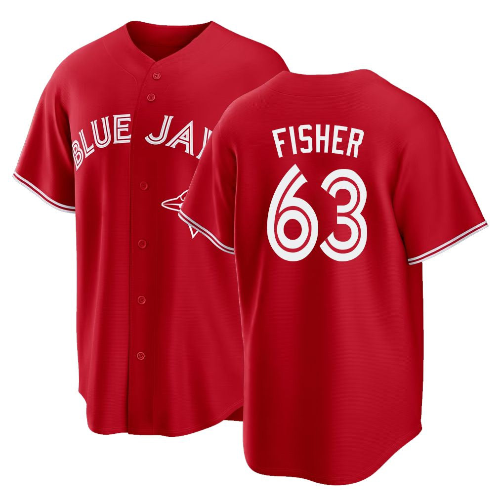 Toronto #63 Fisher Player Baseball Short Sleeve Red Jersey Braydon For Men Women Youth Gift