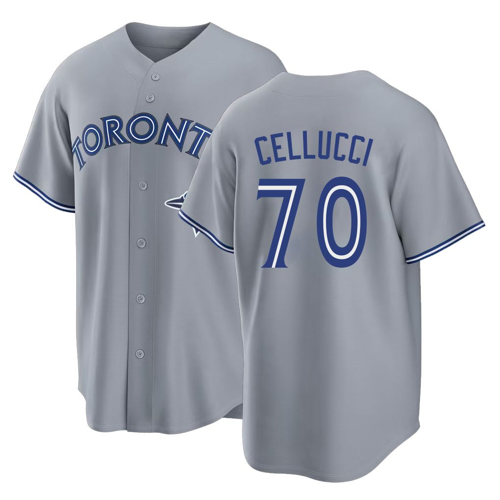 Toronto #70 Cellucci Player Baseball Short Sleeve Gray Jersey Brendan For Men Women Youth Gift