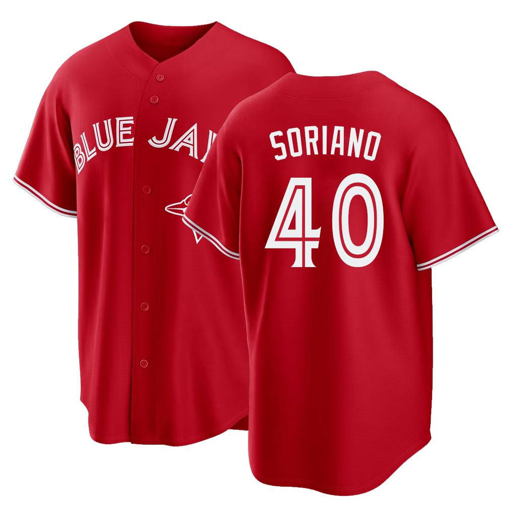 Toronto #40 Soriano Player Baseball Short Sleeve Red Jersey José For Men Women Youth Gift