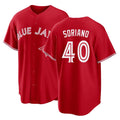 Toronto #40 Soriano Player Baseball Short Sleeve Red Jersey José For Men Women Youth Gift