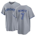 Toronto #7 Okamoto Player Baseball Short Sleeve Gray Jersey Kazuma For Men Women Youth Gift