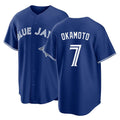 Toronto #7 Okamoto Player Baseball Short Sleeve Royal Jersey Kazuma For Men Women Youth Gift