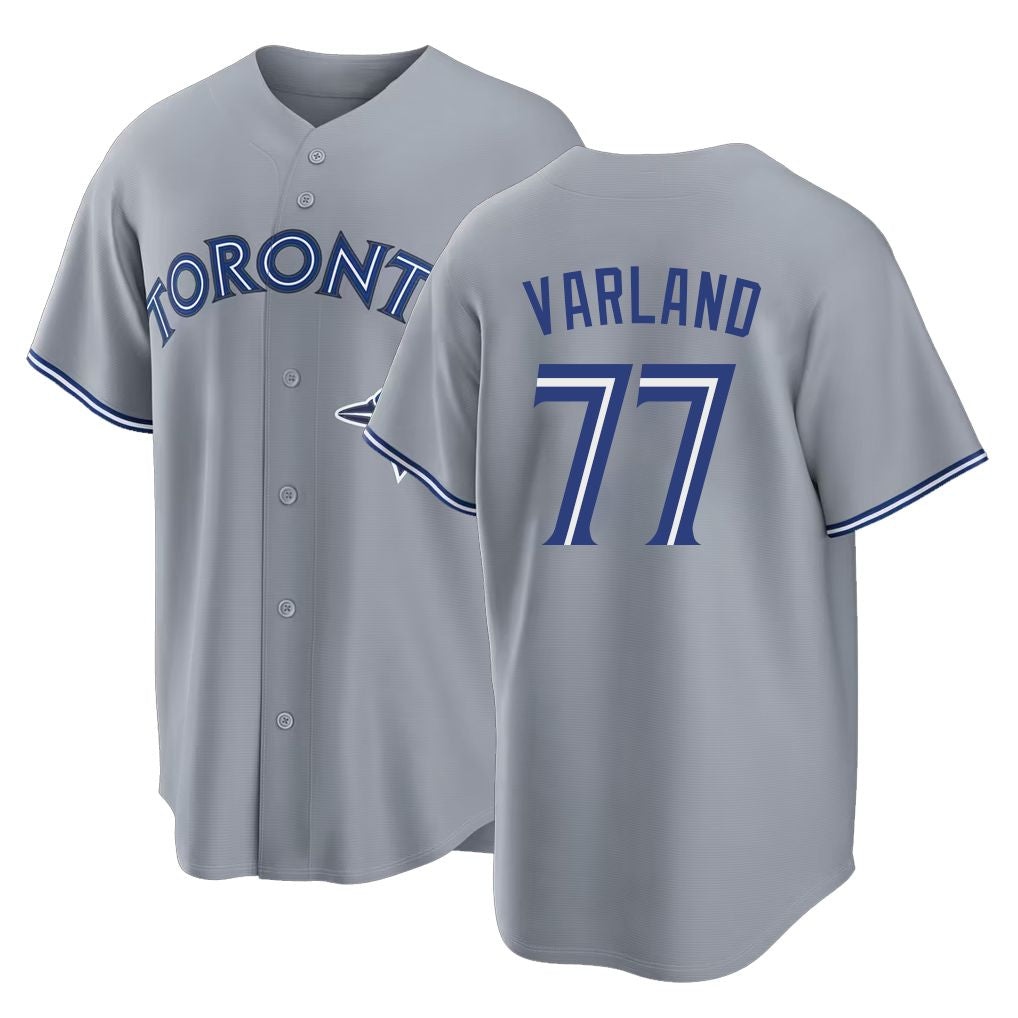 Toronto #77 Varland Player Baseball Short Sleeve Gray Jersey Louis For Men Women Youth Gift
