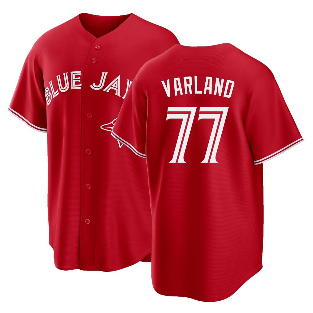 Toronto #77 Varland Player Baseball Short Sleeve Red Jersey Louis For Men Women Youth Gift