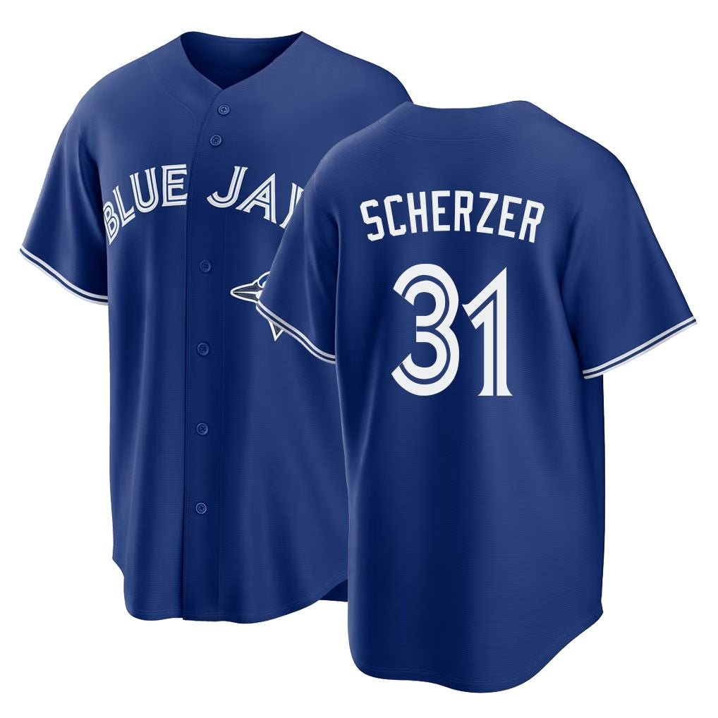 Toronto #31 Scherzer Player Baseball Short Sleeve Royal Jersey Max For Men Women Youth Gift