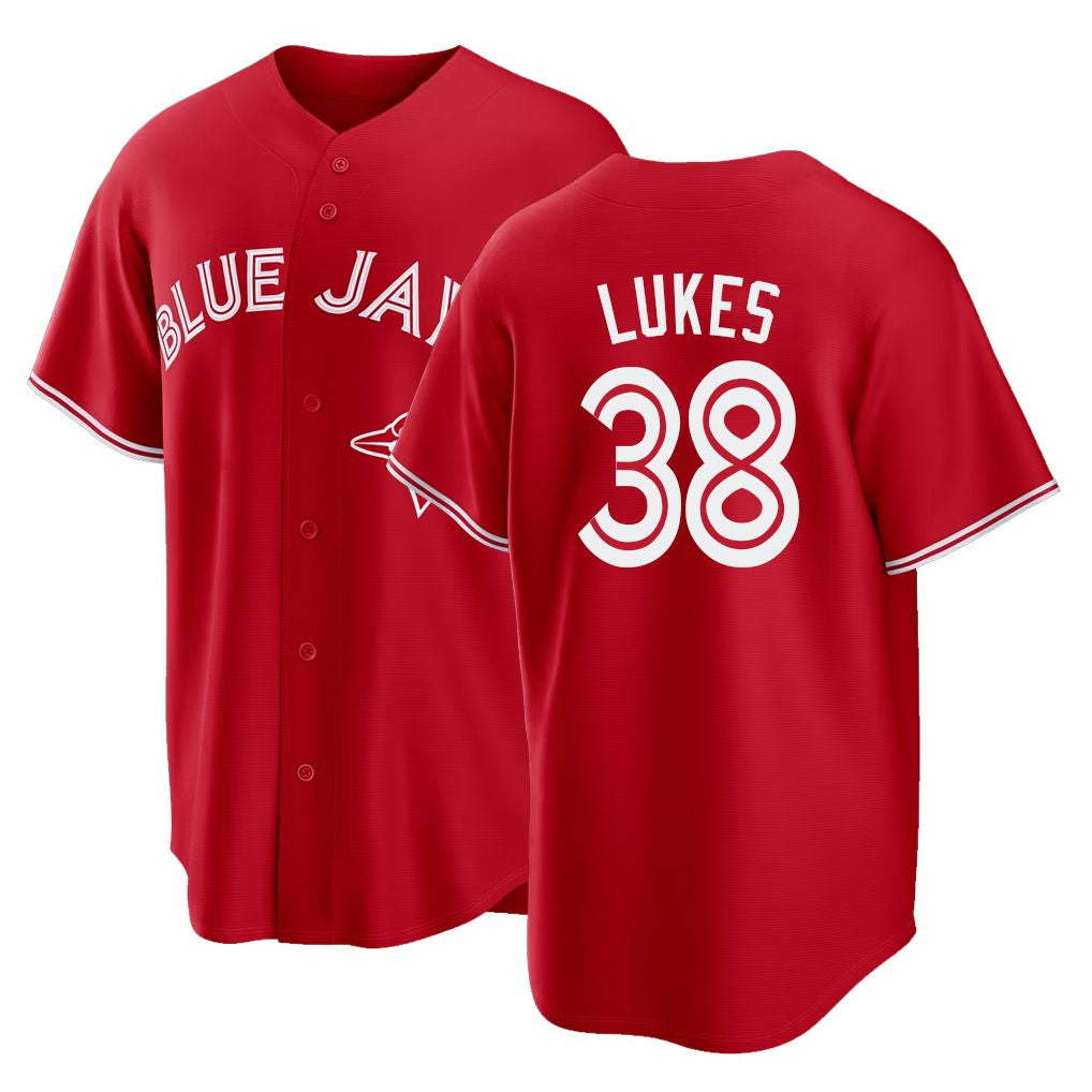Toronto #38 Lukes Player Baseball Short Sleeve Red Jersey Nathan For Men Women Youth Gift