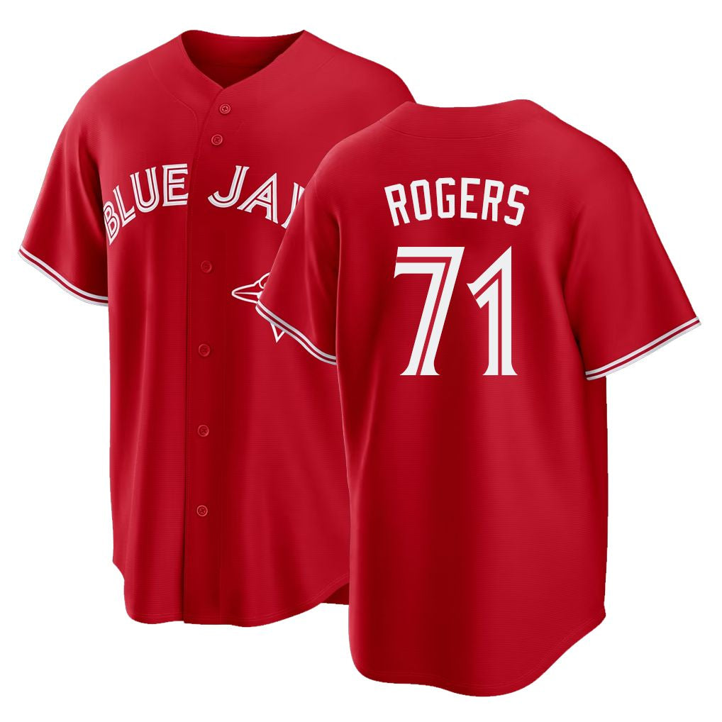 Toronto #71 Rogers Player Baseball Short Sleeve Red Jersey Tyler For Men Women Youth Gift