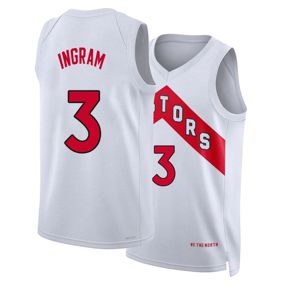 Toronto #3 Ingram Player Basketball Sleeveless White Jersey Brandon For Adult Youth