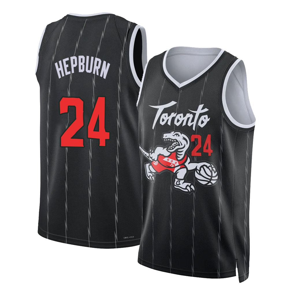 Toronto #24 Hepburn Player Basketball Sleeveless Black Jersey Chucky For Adult Youth