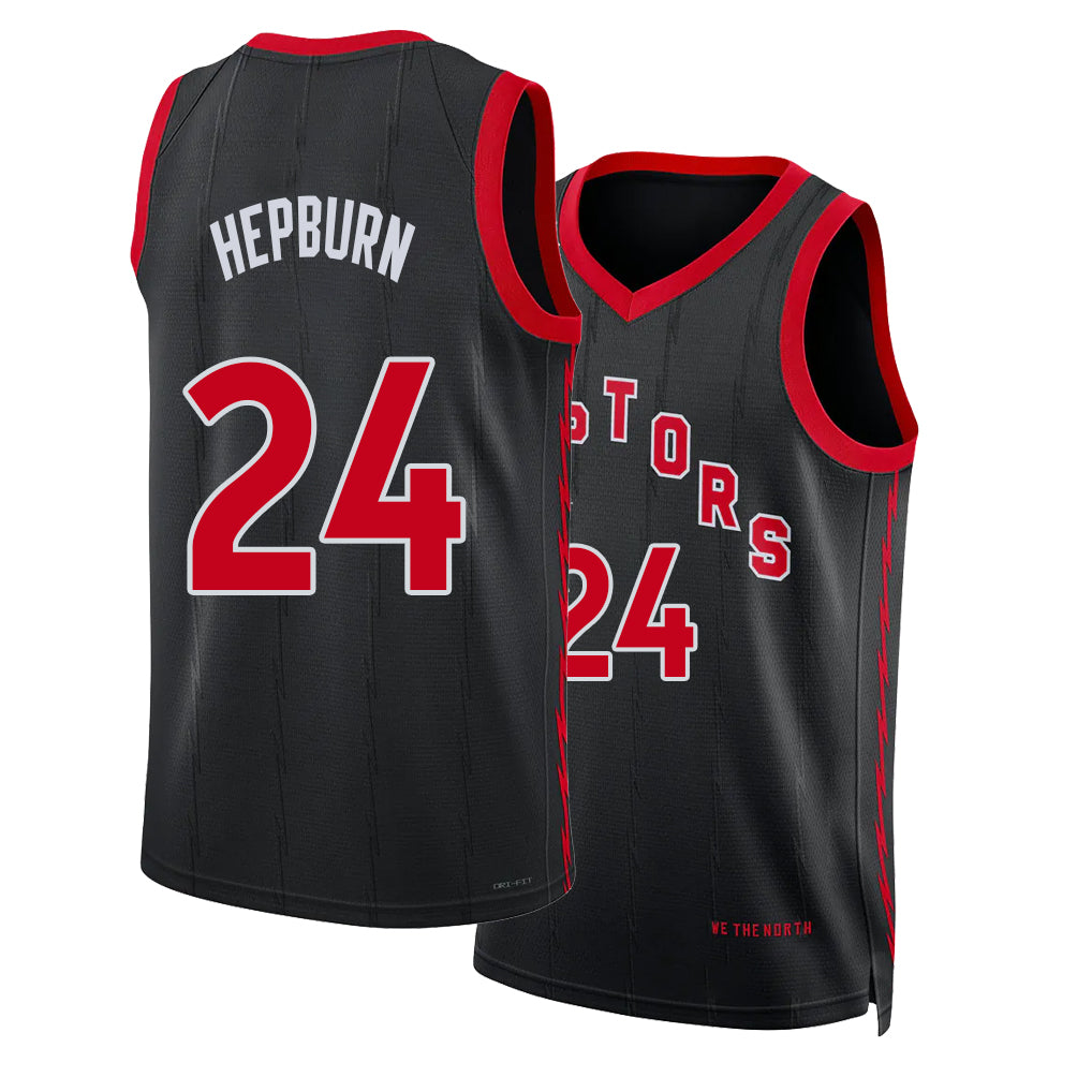 Toronto #24 Hepburn Player Basketball Sleeveless Black Jersey Chucky For Adult Youth