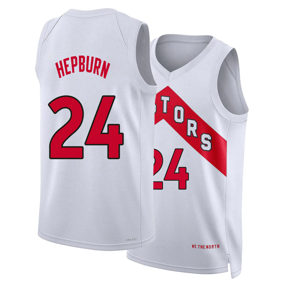 Toronto #24 Hepburn Player Basketball Sleeveless White Jersey Chucky For Adult Youth