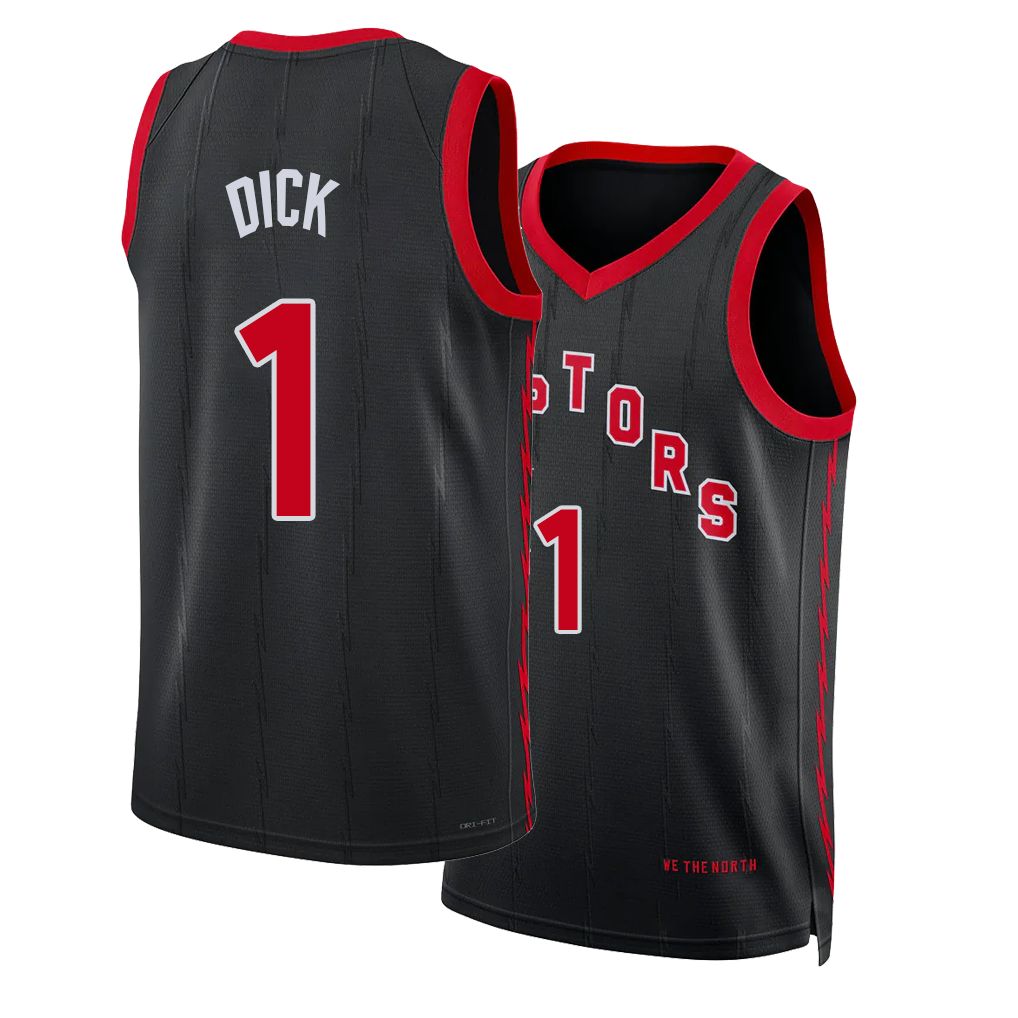 Toronto #1 Dick Player Basketball Sleeveless Black Jersey Gradey For Adult Youth