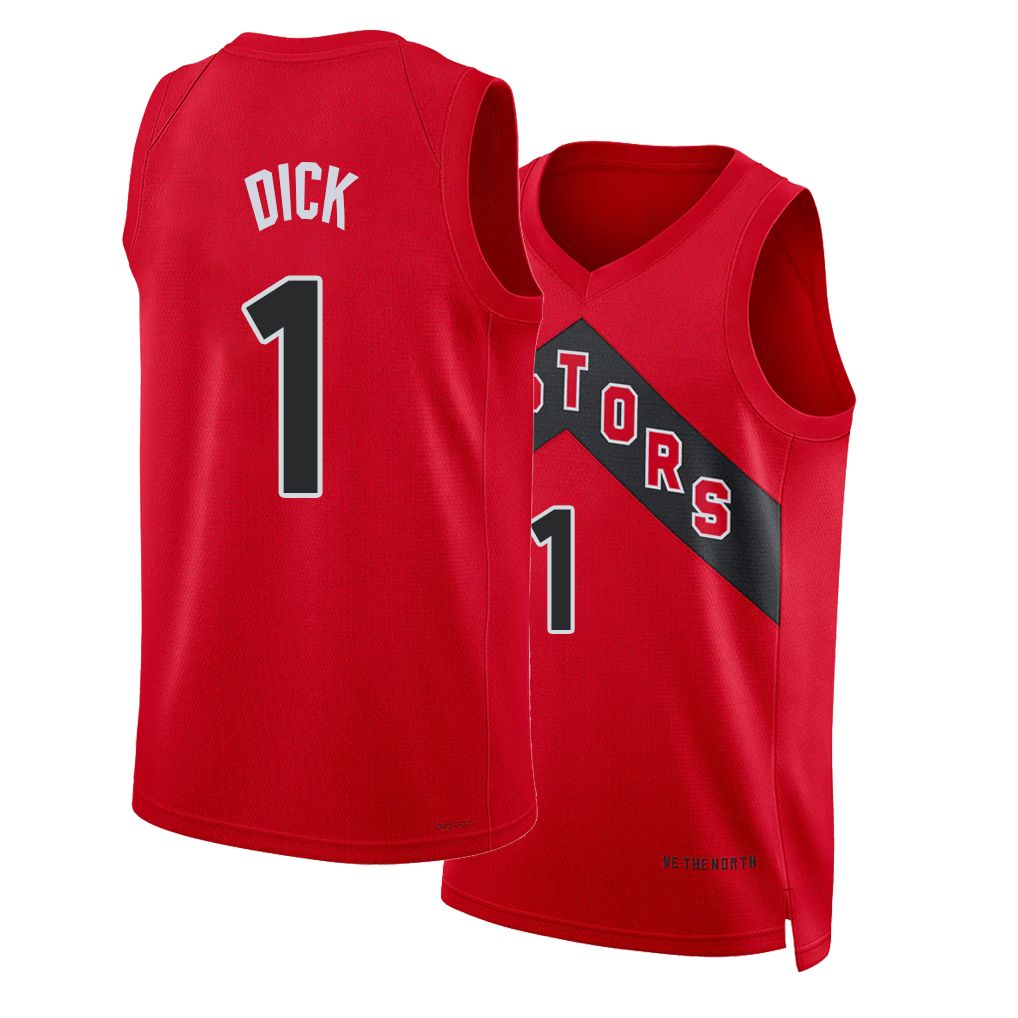 Toronto #1 Dick Player Basketball Sleeveless Red Jersey Gradey For Adult Youth
