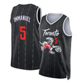 Toronto #5 Quickley Player Basketball Sleeveless Black Jersey Immanuel For Adult Youth