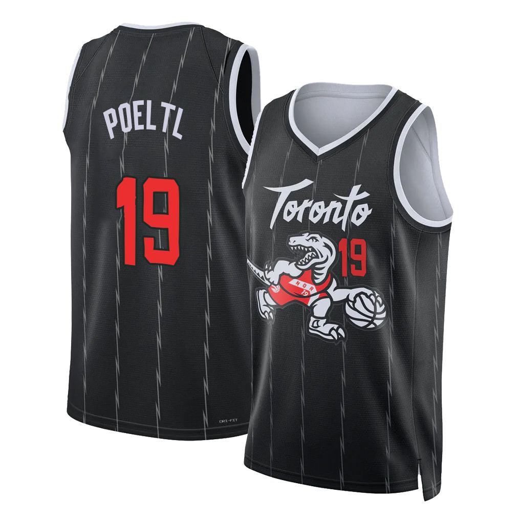 Toronto #19 Poeltl Player Basketball Sleeveless Black Jersey Jakob For Adult Youth