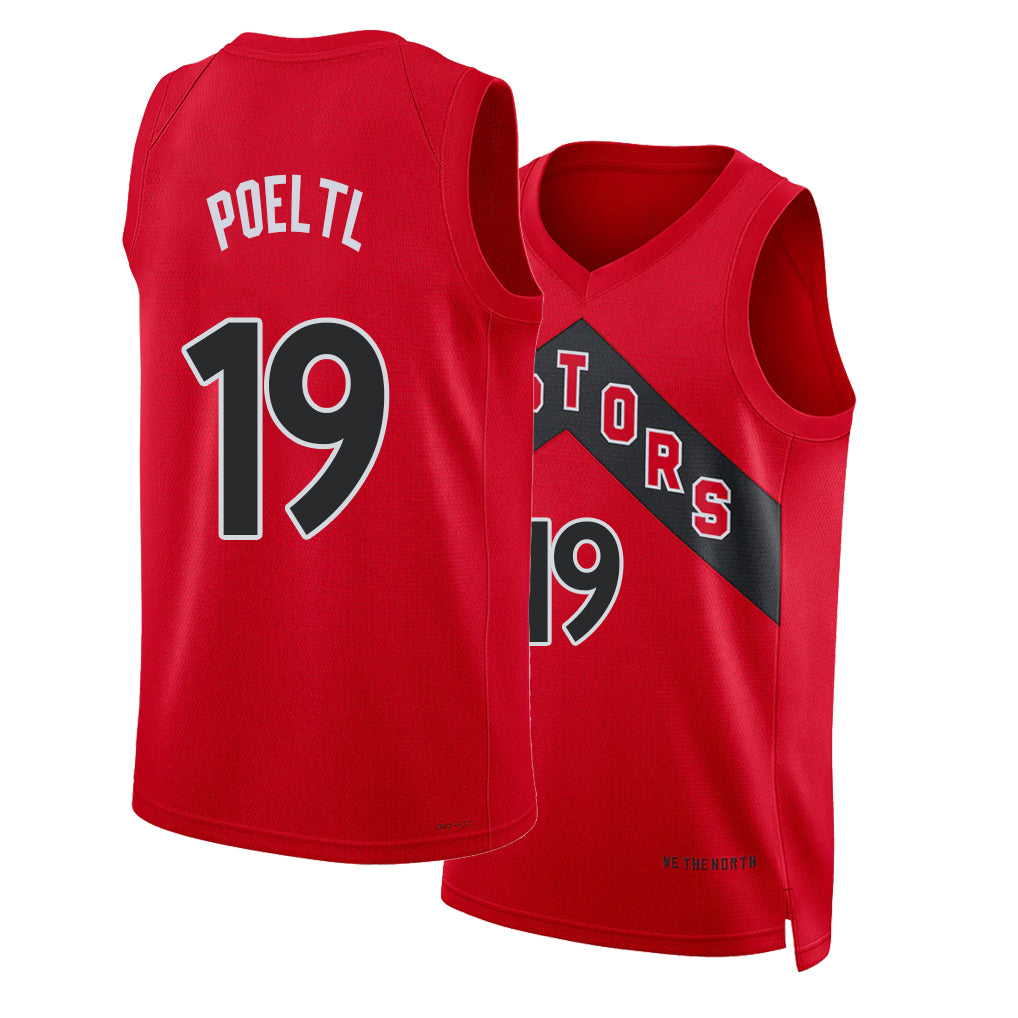 Toronto #19 Poeltl Player Basketball Sleeveless Red Jersey Jakob For Adult Youth