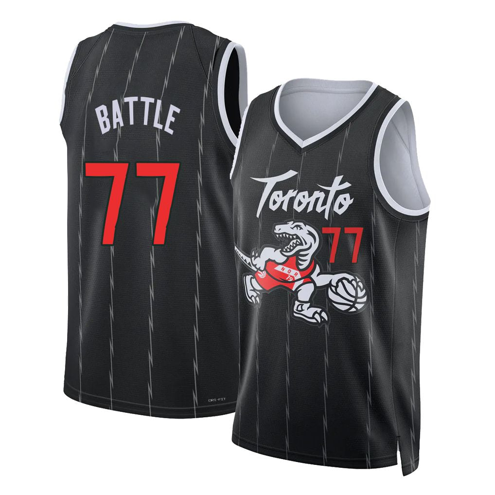 Toronto #77 Battle Player Basketball Sleeveless Black Jersey Jamison For Adult Youth