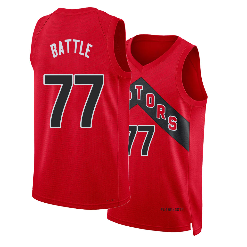 Toronto #77 Battle Player Basketball Sleeveless Red Jersey Jamison For Adult Youth