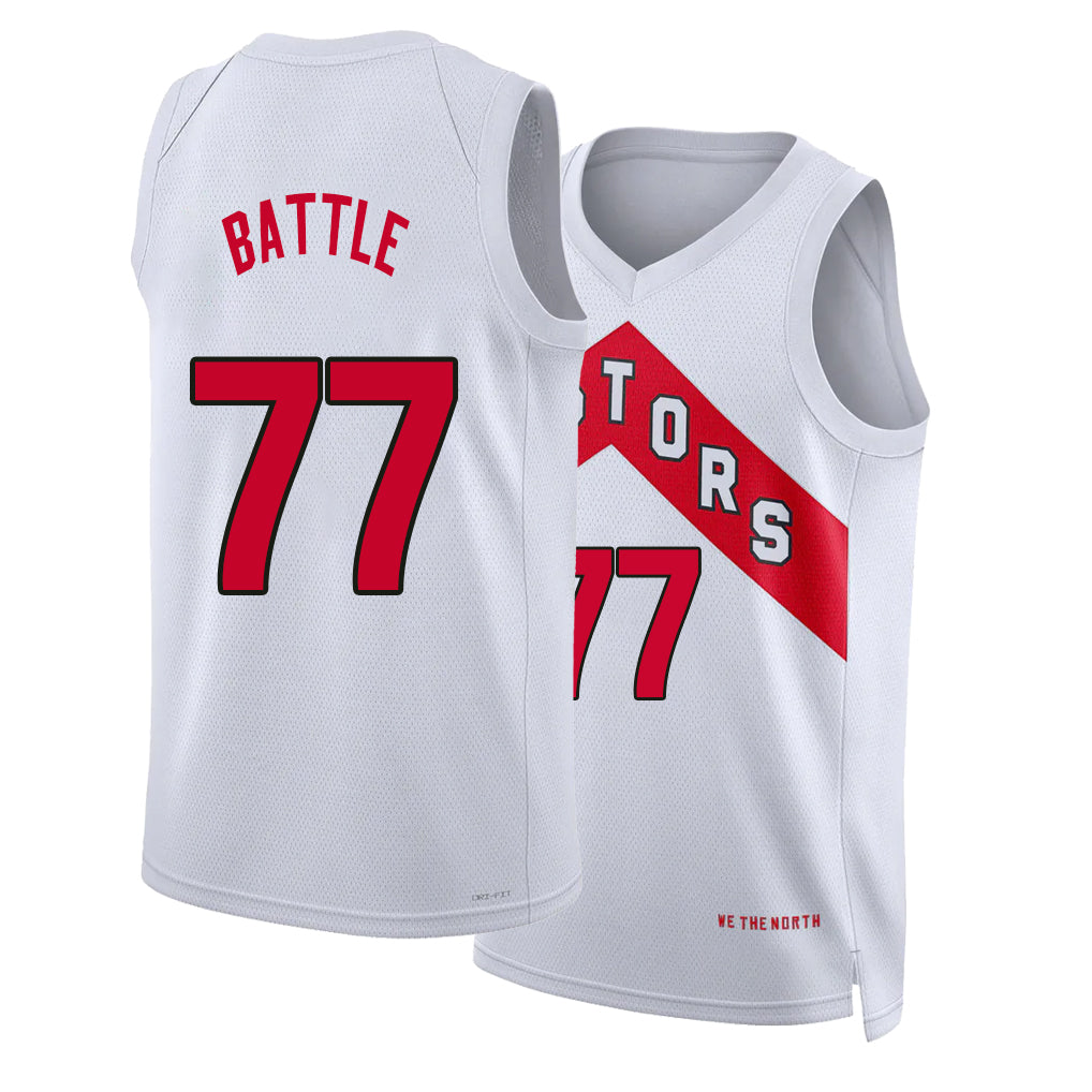Toronto #77 Battle Player Basketball Sleeveless White Jersey Jamison For Adult Youth