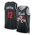 Toronto #12 Anderson Player Basketball Sleeveless Black Jersey Kyle For Adult Youth