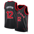 Toronto #12 Anderson Player Basketball Sleeveless Black Jersey Kyle For Adult Youth