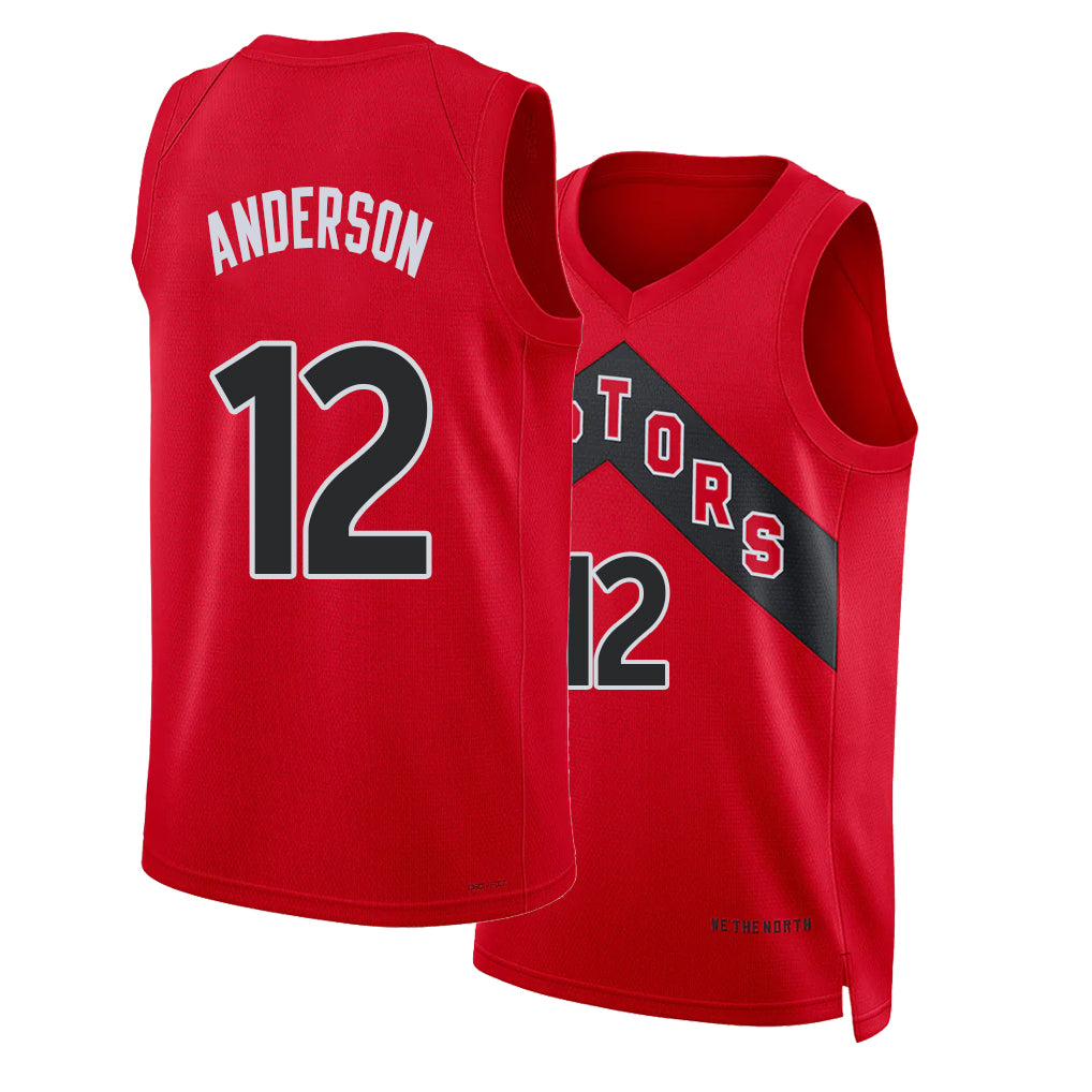 Toronto #12 Anderson Player Basketball Sleeveless Red Jersey Kyle For Adult Youth