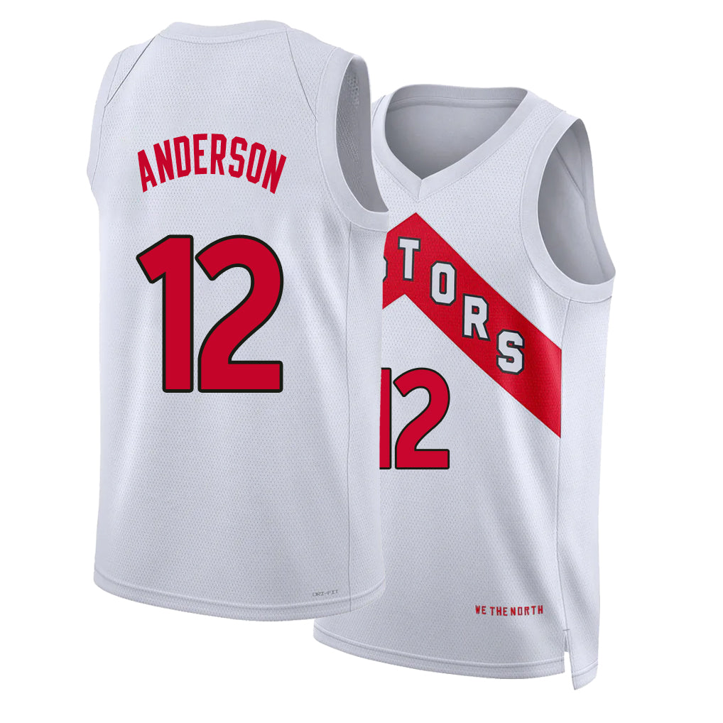 Toronto #12 Anderson Player Basketball Sleeveless White Jersey Kyle For Adult Youth
