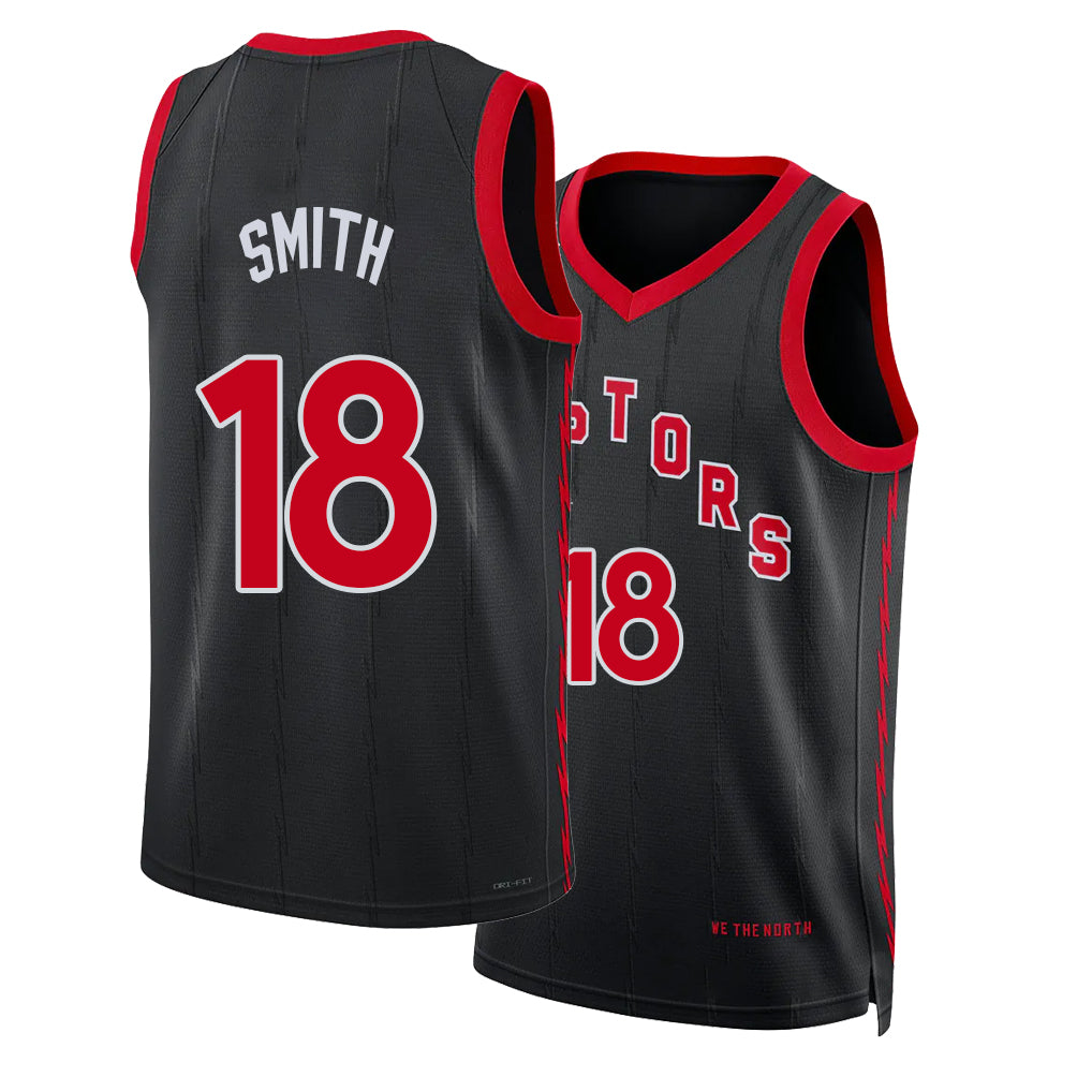 Toronto #18 Smith Player Basketball Sleeveless Black Jersey Malachi For Adult Youth