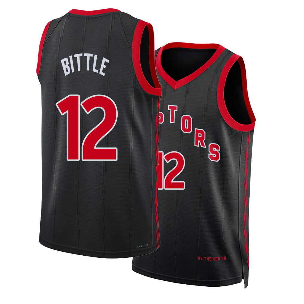 Toronto #12 Bittle Player Basketball Sleeveless Black Jersey Nate For Adult Youth