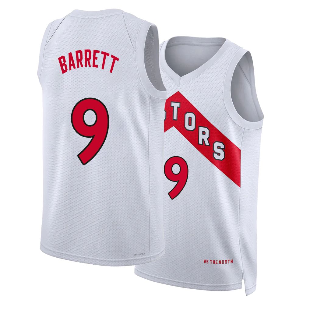 Toronto #9 Barrett Player Basketball Sleeveless White Jersey RJ For Adult Youth