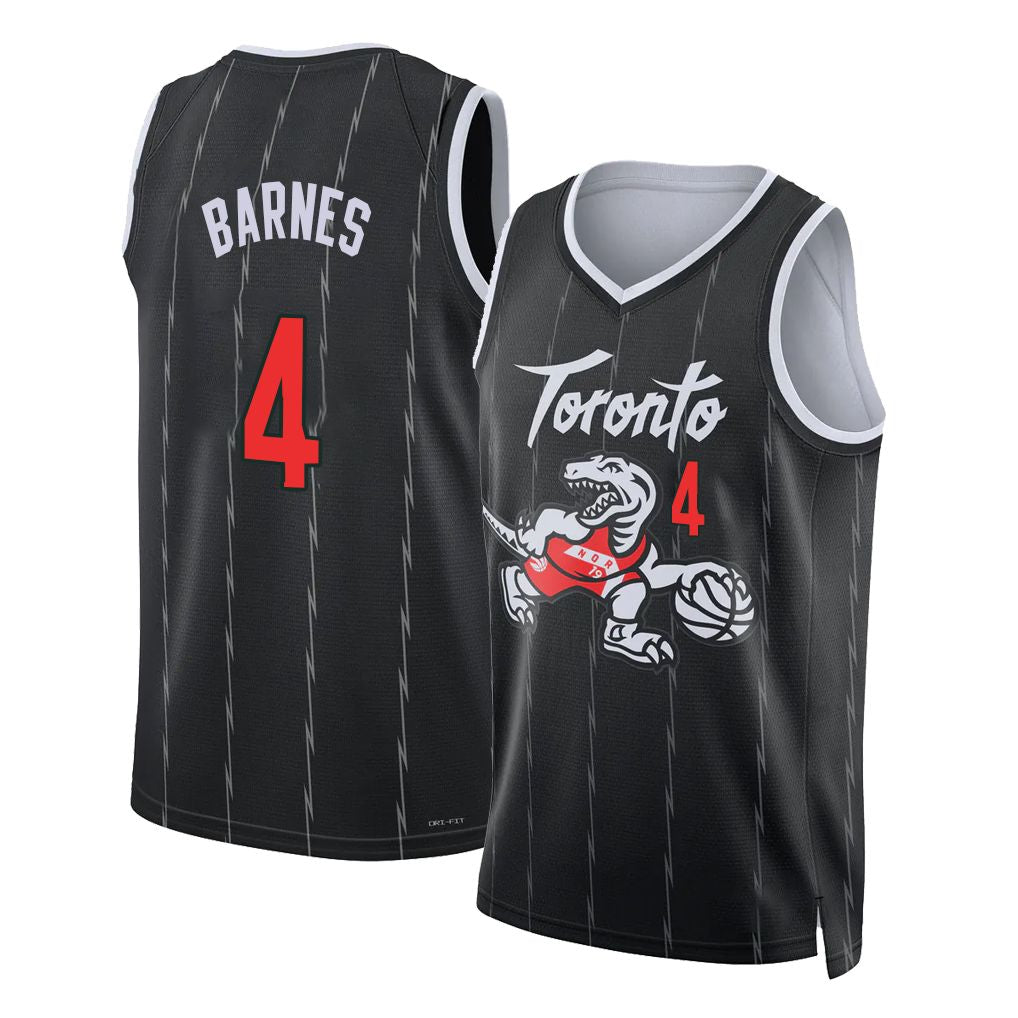 Toronto #4 Barnes Player Basketball Sleeveless Black Jersey Scottie For Adult Youth
