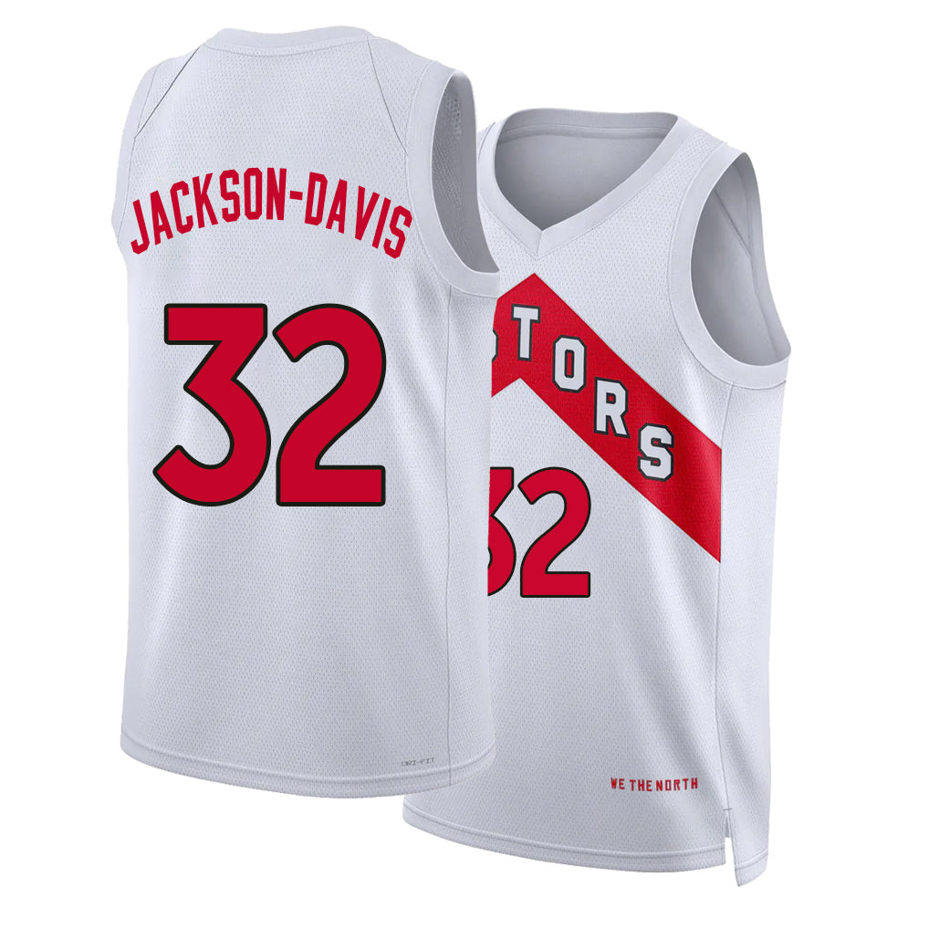Toronto #32 Jackson-Davis Player Basketball Sleeveless White Jersey Trayce For Adult Youth