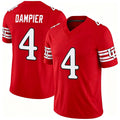 Utah #4 Dampier Player College Football V Neck Short Sleeve Red Jersey Devon For Men Youth Women