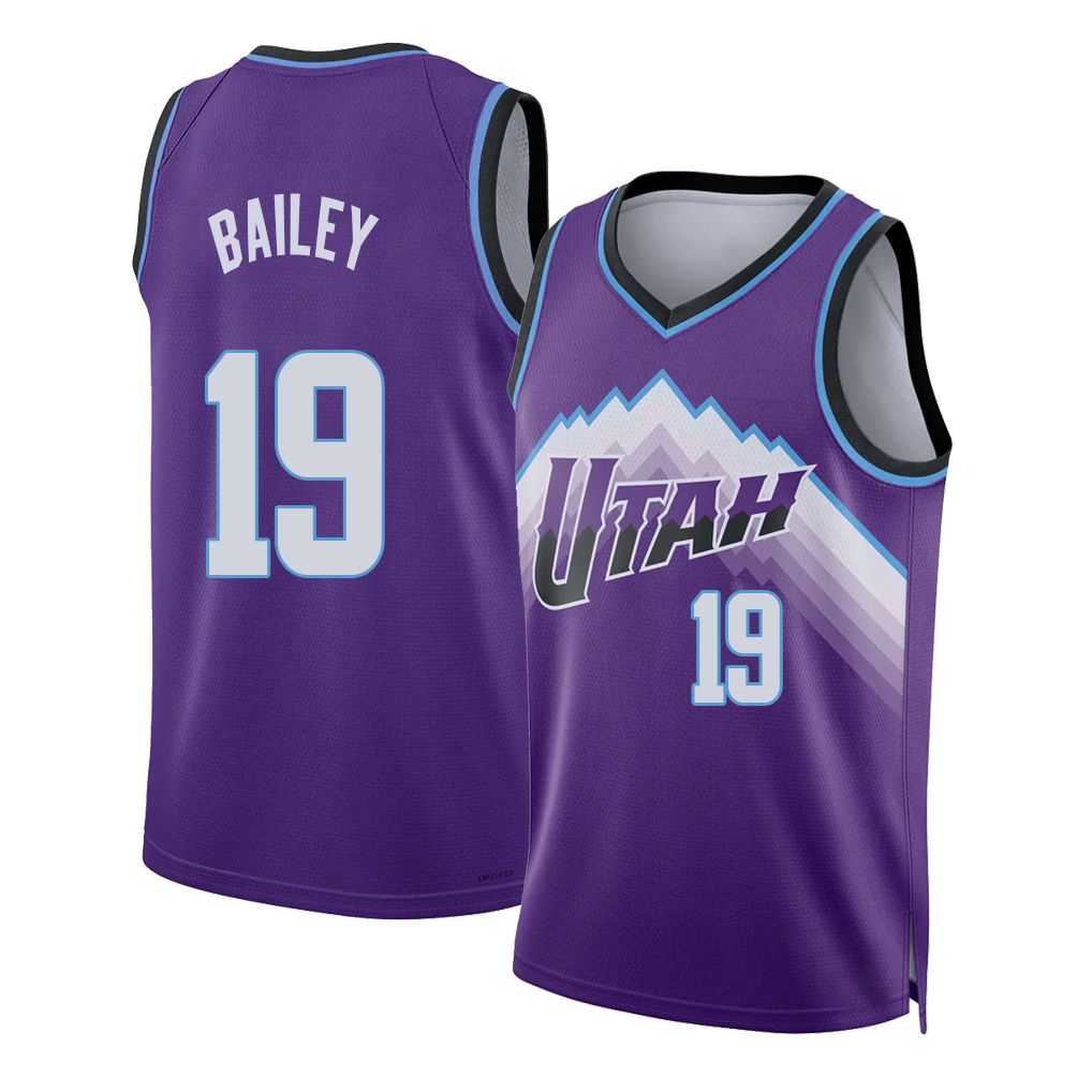 Utah #19 Bailey Player Basketball Sleeveless Purple Jersey Ace For Adult Youth
