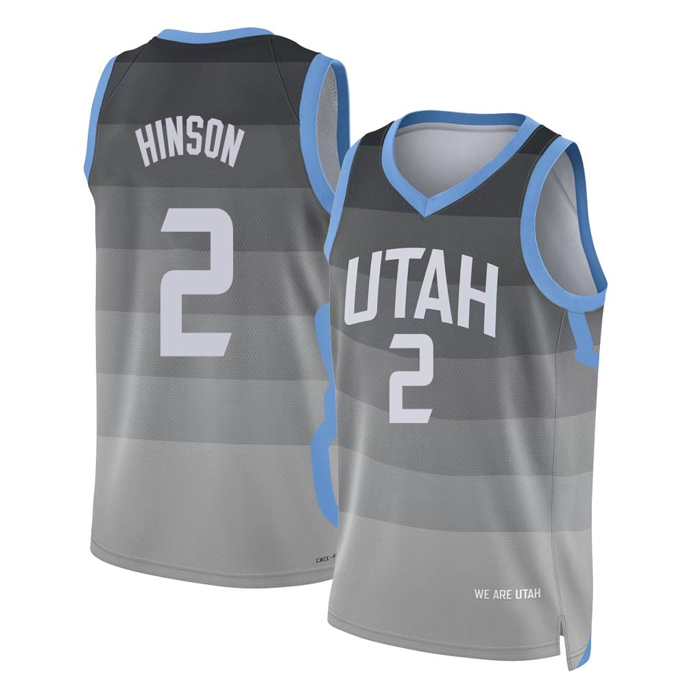 Utah #2 Hinson Player Basketball Sleeveless Gray Jersey Blake For Adult Youth