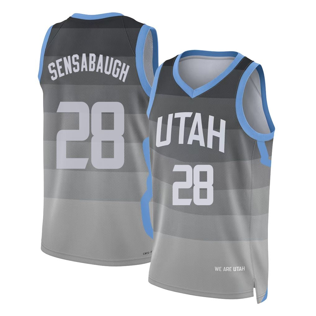 Utah #28 Sensabaugh Player Basketball Sleeveless Gray Jersey Brice For Adult Youth
