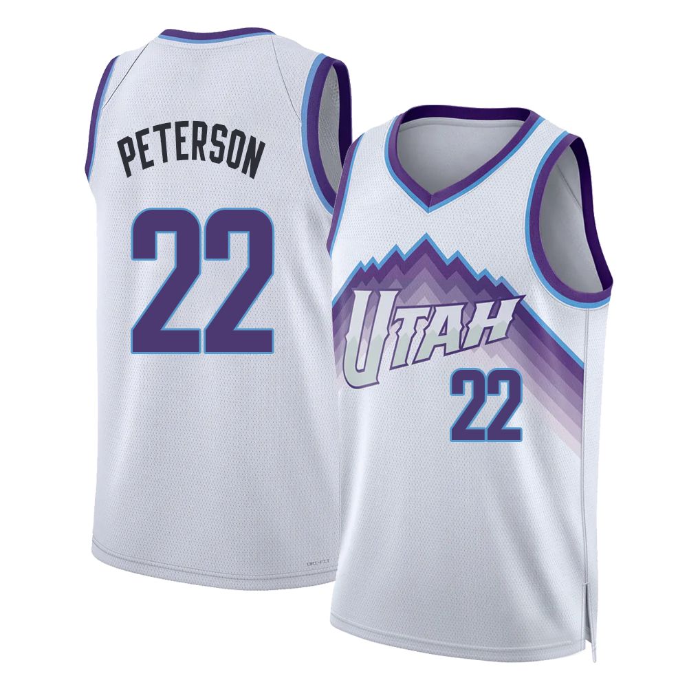 Utah #22 Peterson Player Basketball Sleeveless White Jersey Darryn For Adult Youth