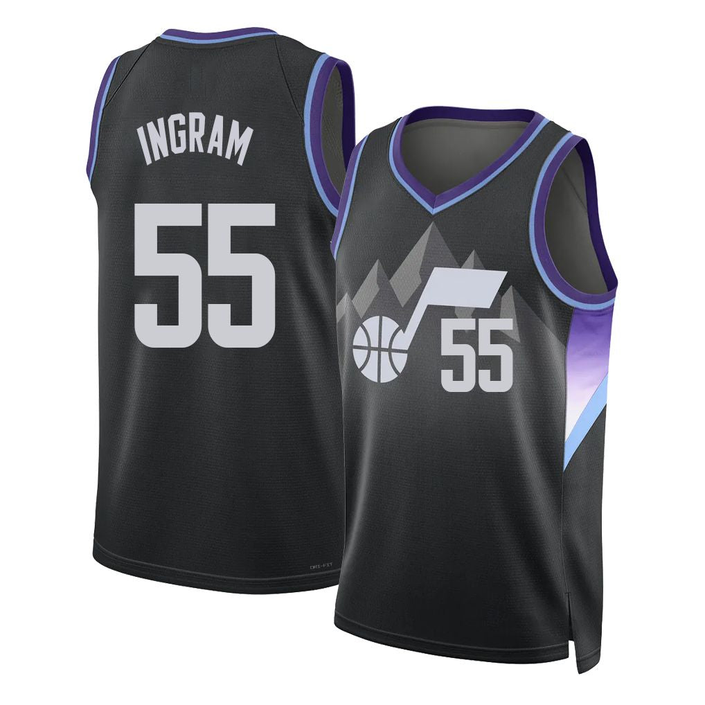 Utah #55 Ingram Player Basketball Sleeveless Black Jersey Harrison For Adult Youth