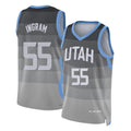 Utah #55 Ingram Player Basketball Sleeveless Gray Jersey Harrison For Adult Youth