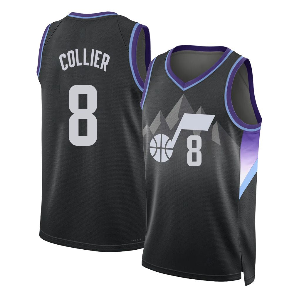 Utah #8 Collier Player Basketball Sleeveless Black Jersey Isaiah For Adult Youth