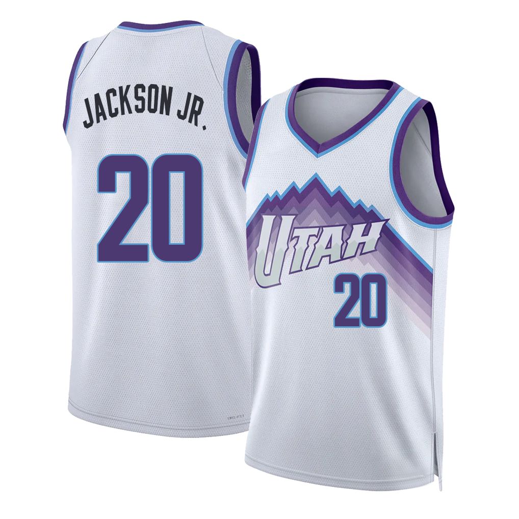 Utah #20 Jackson Jr. Player Basketball Sleeveless White Jersey Jaren For Adult Youth