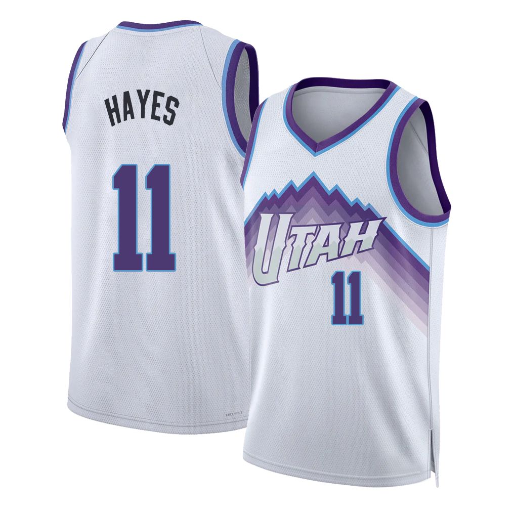 Utah #11 Hayes Player Basketball Sleeveless White Jersey Jaxson For Adult Youth