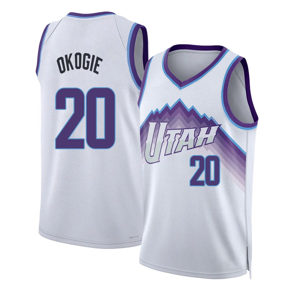 Utah #20 Okogie Player Basketball Sleeveless White Jersey Josh For Adult Youth