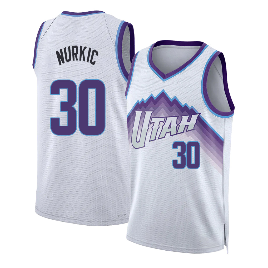 Utah #30 Nurkić Player Basketball Sleeveless White Jersey Jusuf For Adult Youth