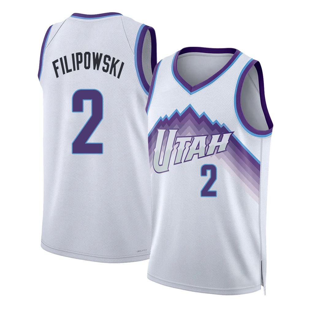 Utah #2 Filipowski Player Basketball Sleeveless White Jersey Kyle For Adult Youth