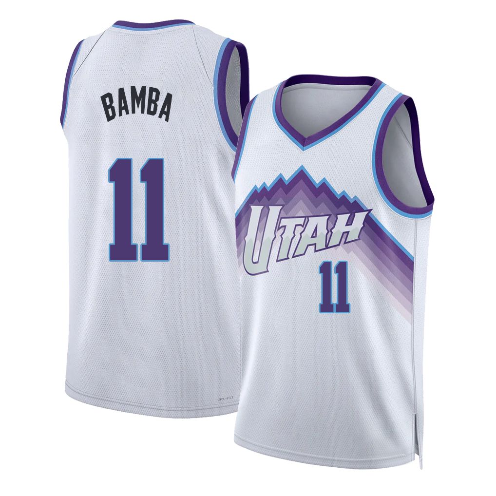 Utah #11 Bamba Player Basketball Sleeveless White Jersey Mo For Adult Youth