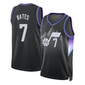 Utah #7 Bates Player Basketball Sleeveless Black Jersey Tamar For Adult Youth